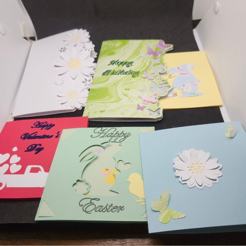 Hand Crafted Colorful All Occasoin Cards Set of 12 - Picture 10 of 13